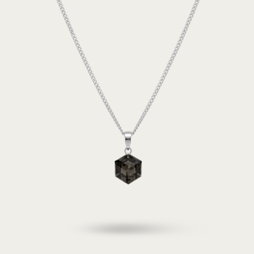 Beautiful crystal pendent Necklace - Grey