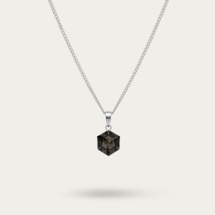 Beautiful crystal pendent Necklace - Grey