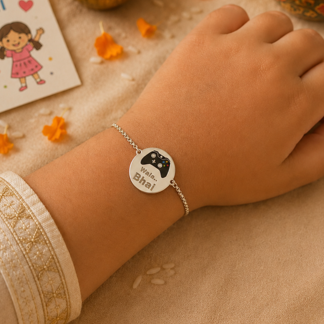 Blisse Allure 925 Sterling silver Gamer wala Bhai rakhi for brother