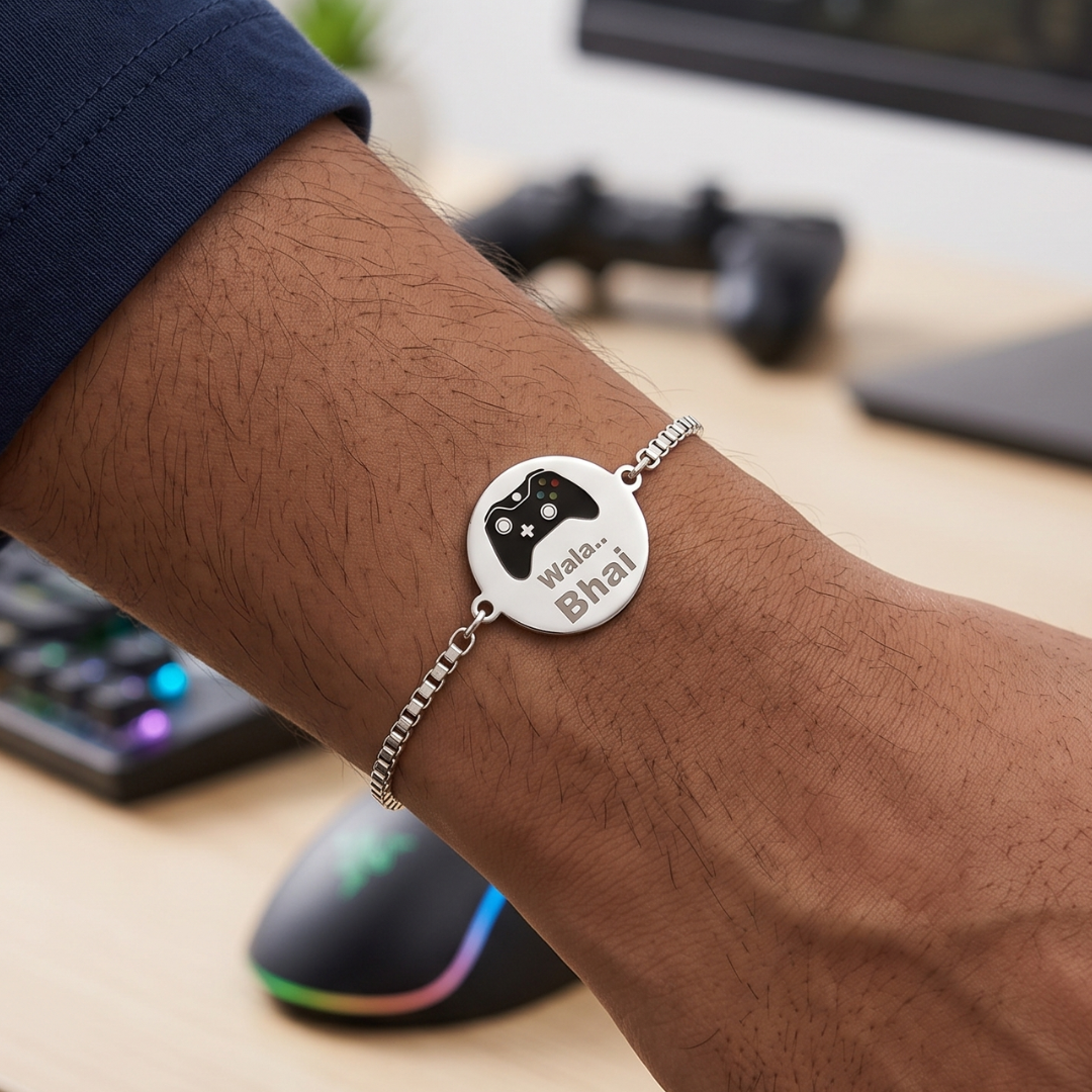 Blisse Allure 925 Sterling silver Gamer wala Bhai rakhi for brother