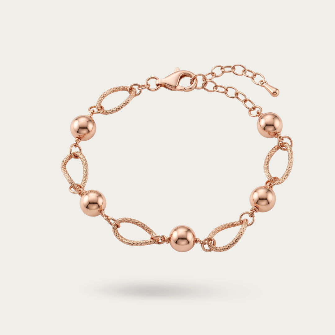 Rose Gold Fancy Pear Shaped link Bracelet