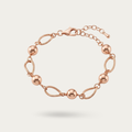 Rose Gold Fancy Pear Shaped link Bracelet