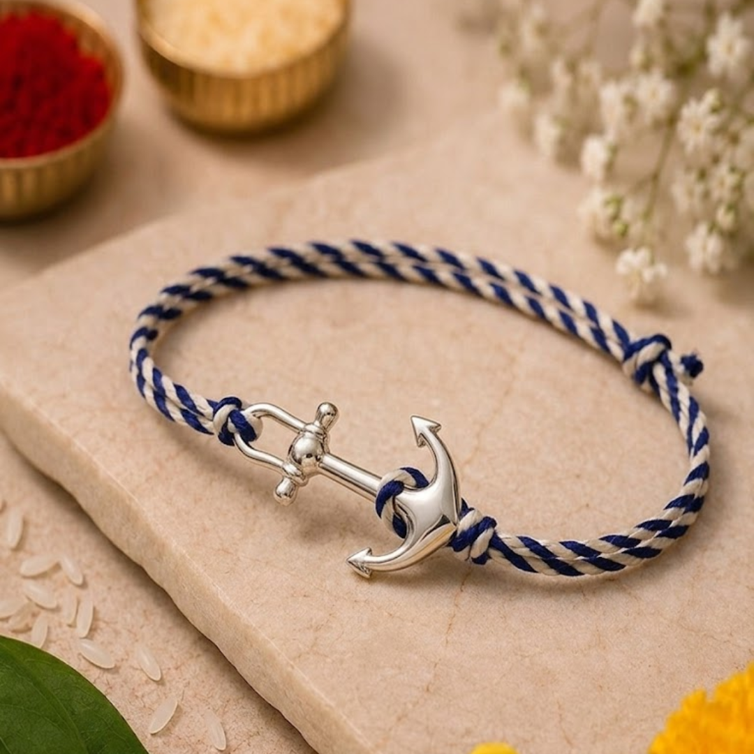 Blisse Allure 925 Sterling Silver Anchor Rakhi for brother