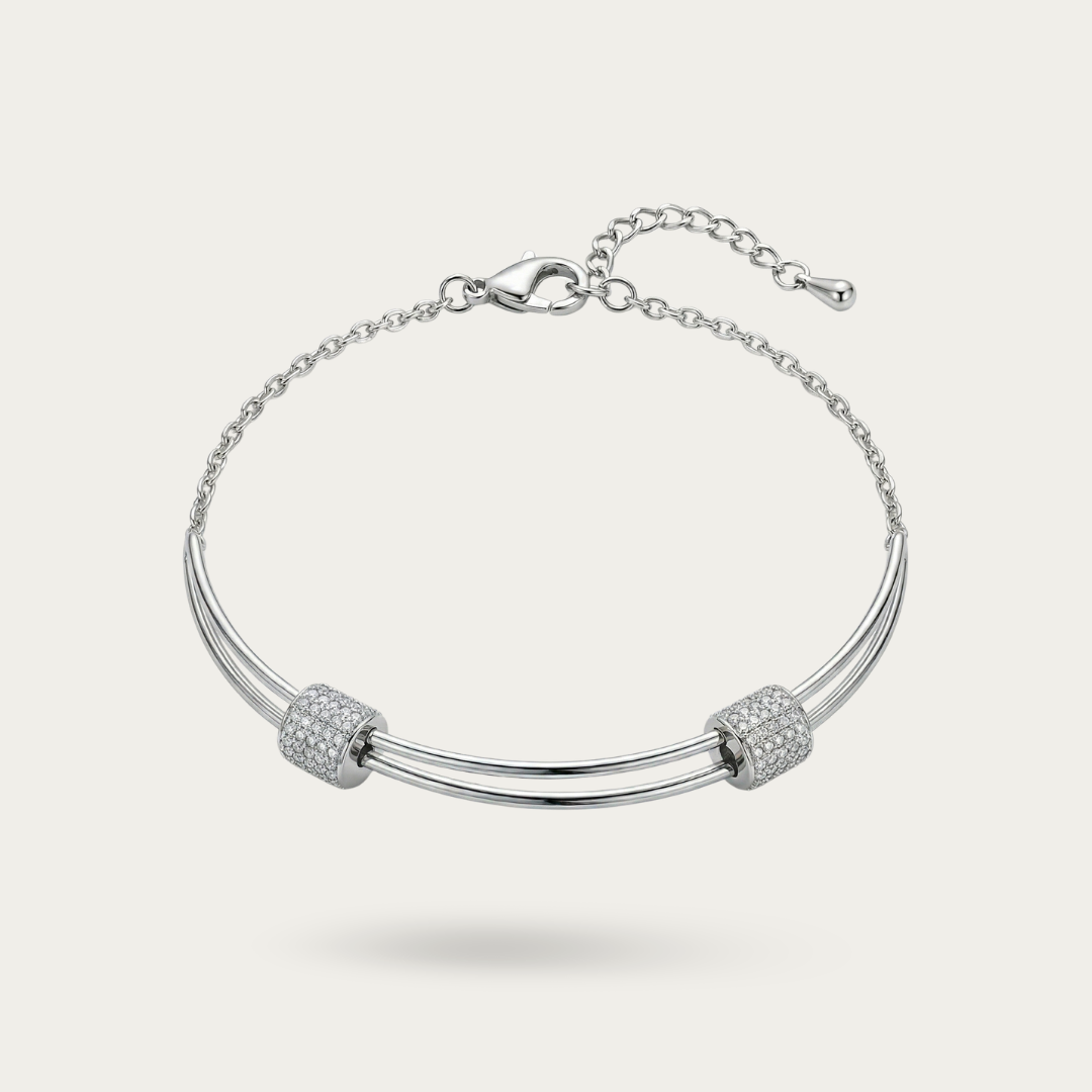 Mesmeric Victorian Sterling silver bangle bracelet