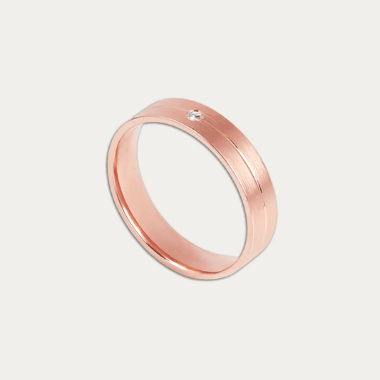 Ring with Warm Gold-Toned Finish & Single Stone Accent For Men - Blisseallure.in