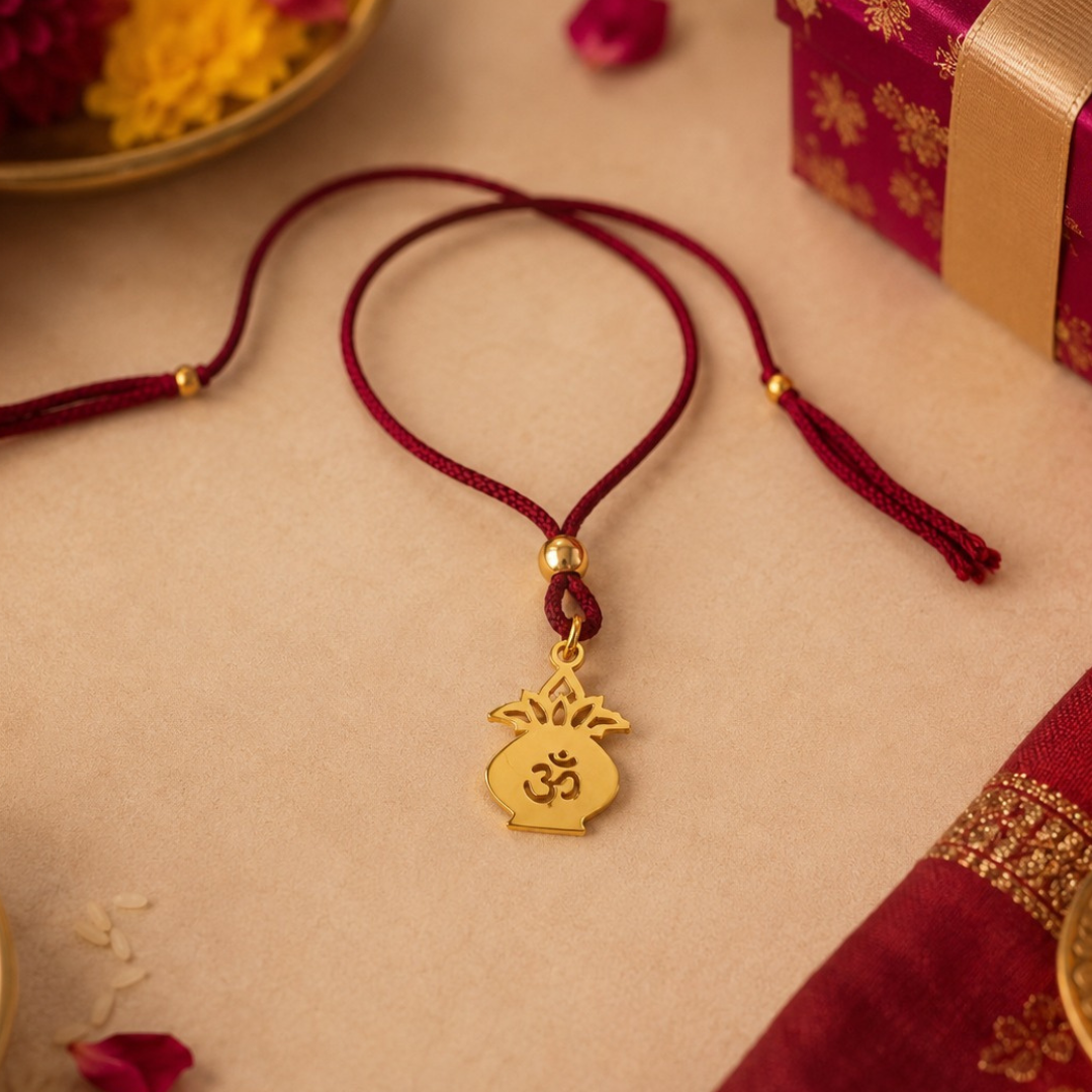 Blisse Allure Sterling Silver KALASH WITH OM Lumba WITH GOLD FINISH