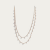 Magnificent sterling silver classic rose gold layered queens necklace.
