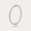 Blisseallure 925 Sterling Silver Diamond-Cut Textured Bangle