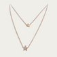 Celestial sterling silver rose gold plated layered necklace