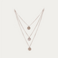 Three Layered Necklace with Three toned Charms