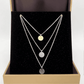 Three Layered Necklace with Three toned Charms