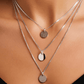Three Layered Necklace with Three toned Charms