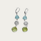 Lemon quartz and sky blue topaz with French hook silver earrings