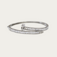 Blisse Allure Sterling Silver Overlap Baguette Cubic zirconia Bangle
