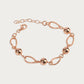 Rose Gold Fancy Pear Shaped link Bracelet - Blisseallure.in