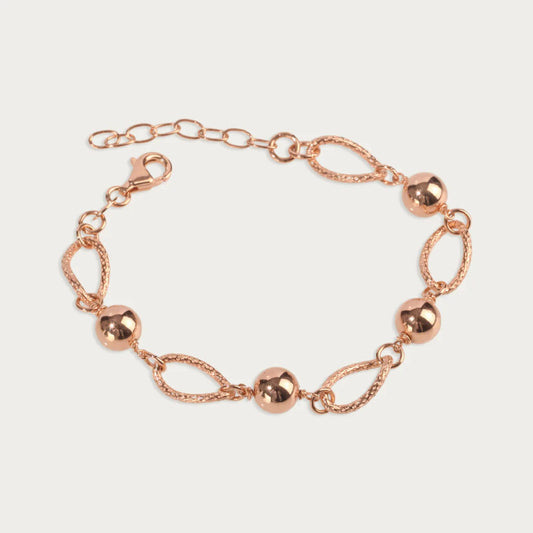 Rose Gold Fancy Pear Shaped link Bracelet - Blisseallure.in