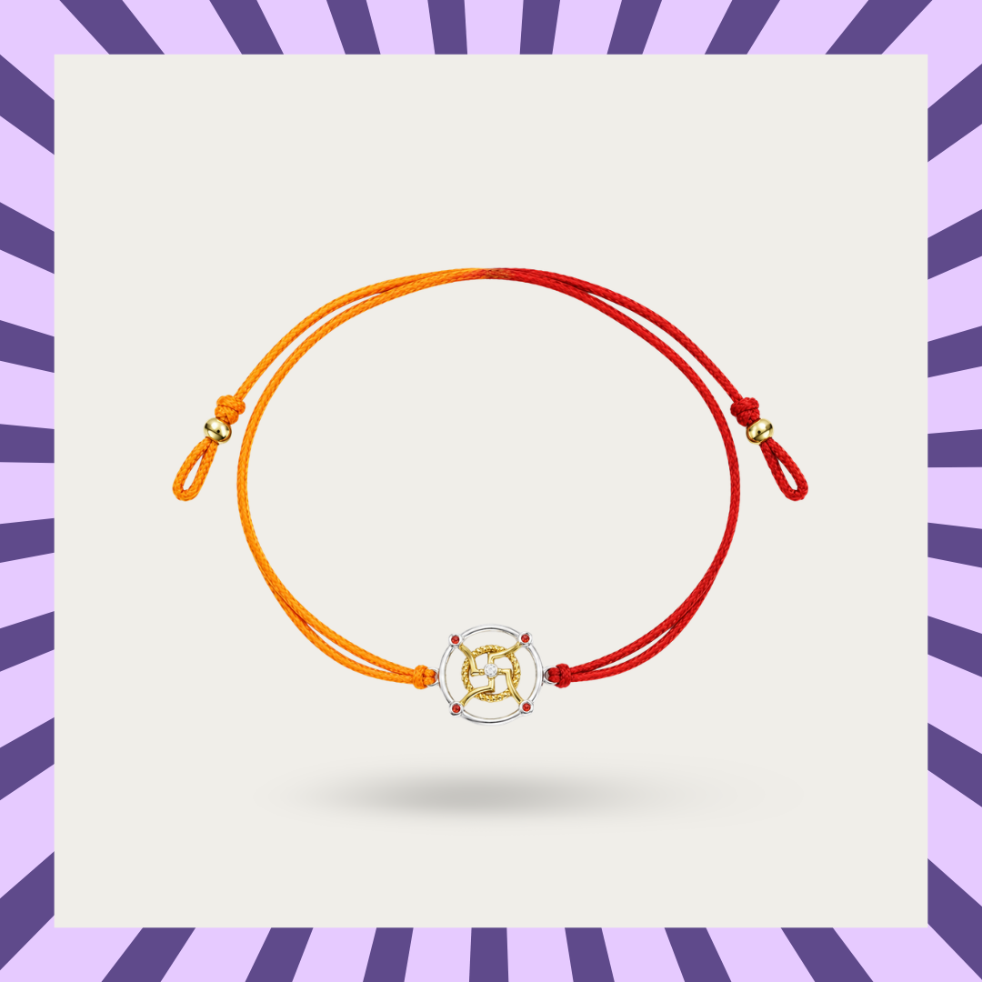 Blisse Allure Sterling Silver SWASTIK RAKHI for brother