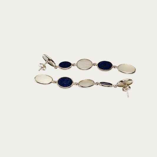 Blisse Allure Lapis lazuli and Mother of Pearl Danglers