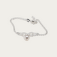 Blisse Allure Sterling Silver Bracelet with Pear shape links and Pearl drop