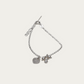 Blisse Allure Sterling Silver Bracelet with Heart shaped Charm and Pearl drops
