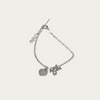 Blisse Allure Sterling Silver Bracelet with Heart shaped Charm and Pearl drops
