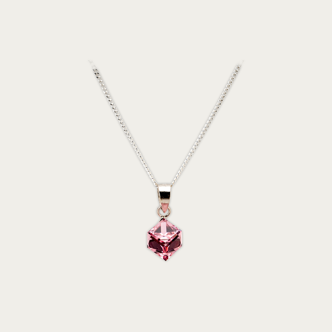 Beautiful crystal pendent Necklace - Pink
