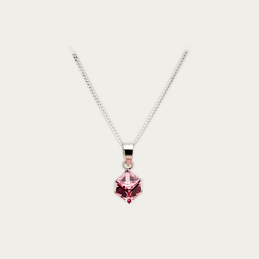 Beautiful crystal pendent Necklace - Pink