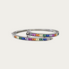 Blisse Allure Sterling Silver Rainbow Overlap Baguette cubic zirconia Bangle