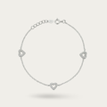 Blisse Allure Sterling Silver Dazzling Heart Bracelet