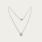Modern and trendy double layered silver chain with white cz drop pendant