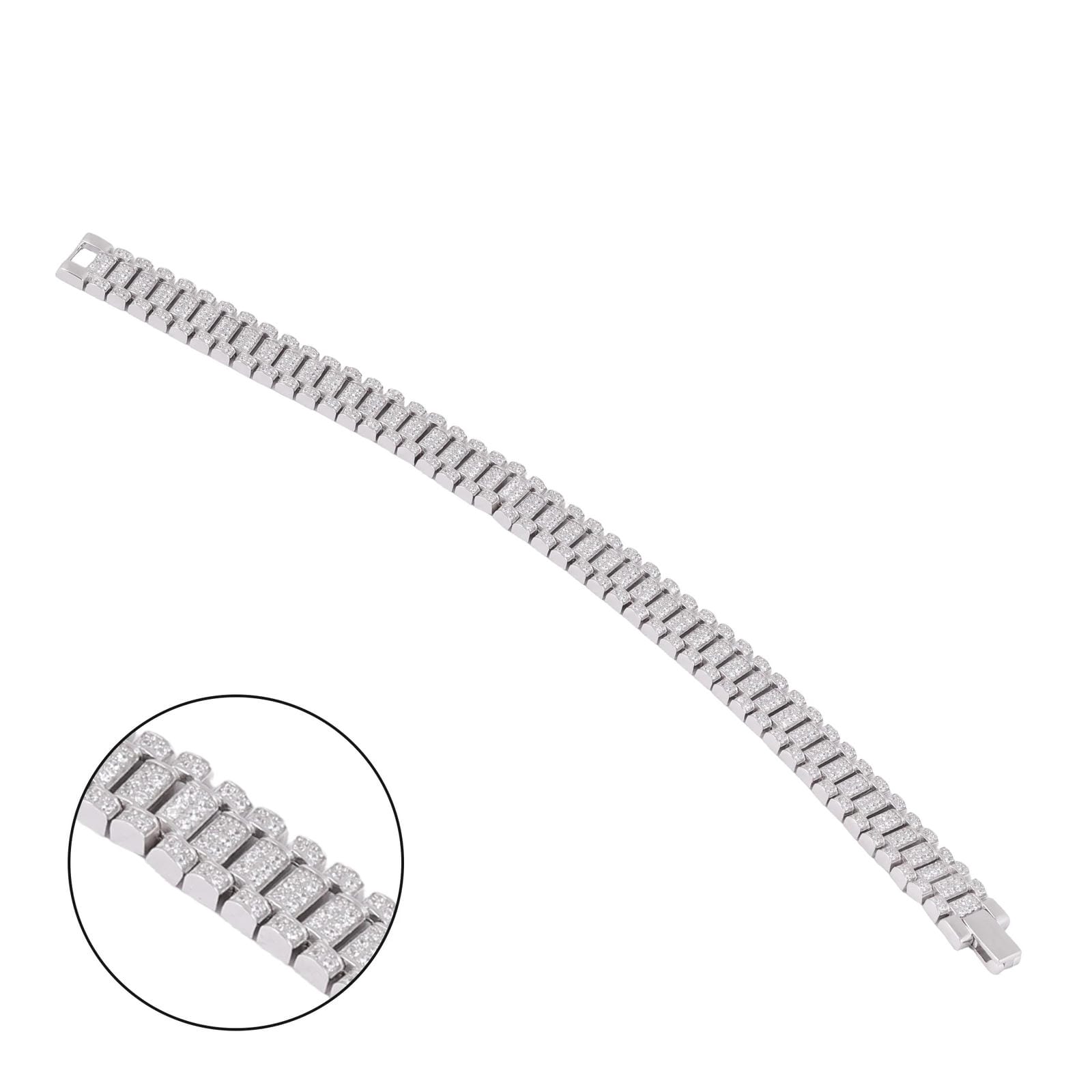 Iced Chain Bracelet with CZ Stones - Men
