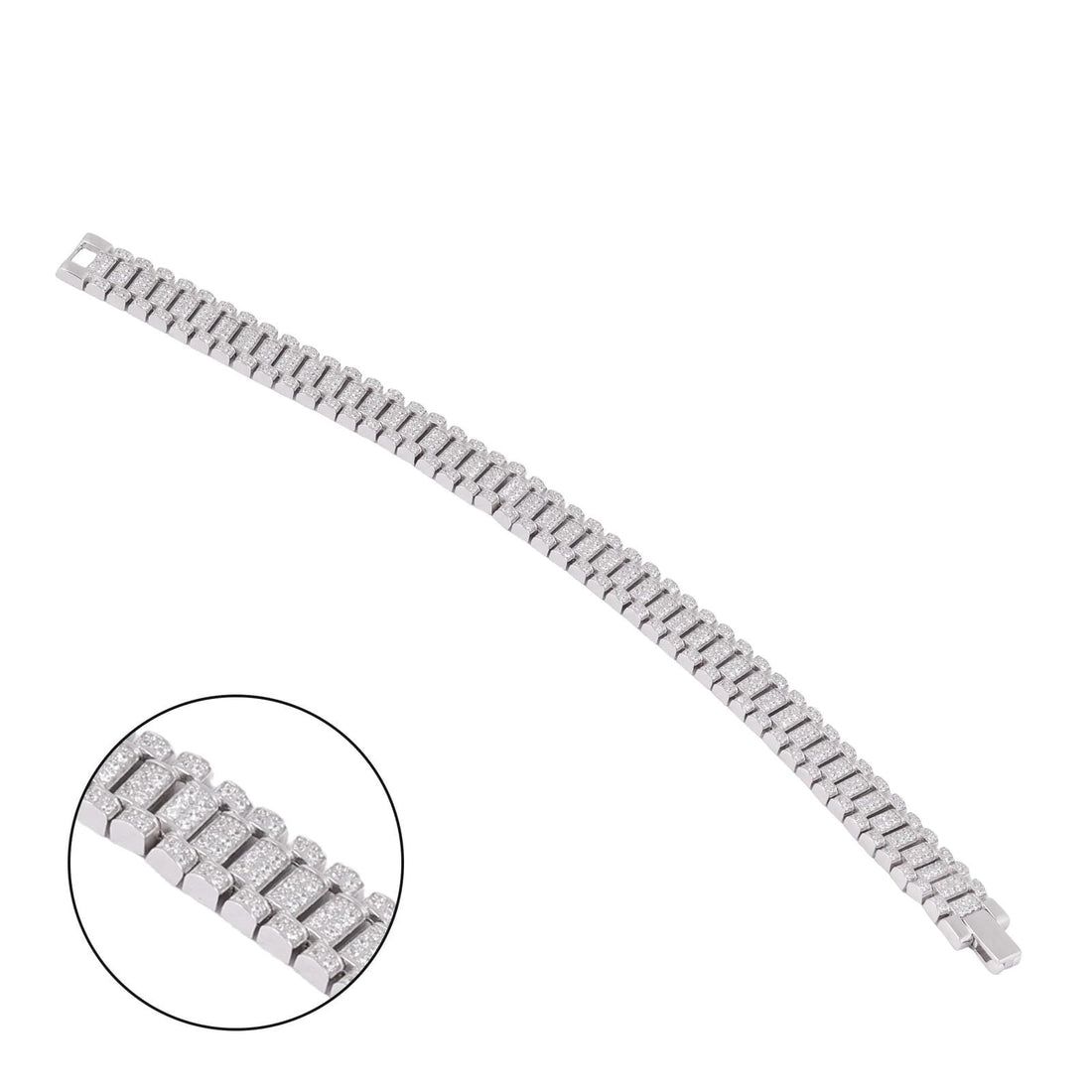 Iced Chain Bracelet with CZ Stones - Men