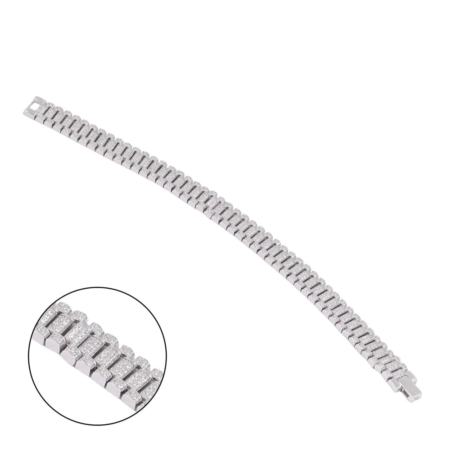 Iced Chain Bracelet with CZ Stones - Men