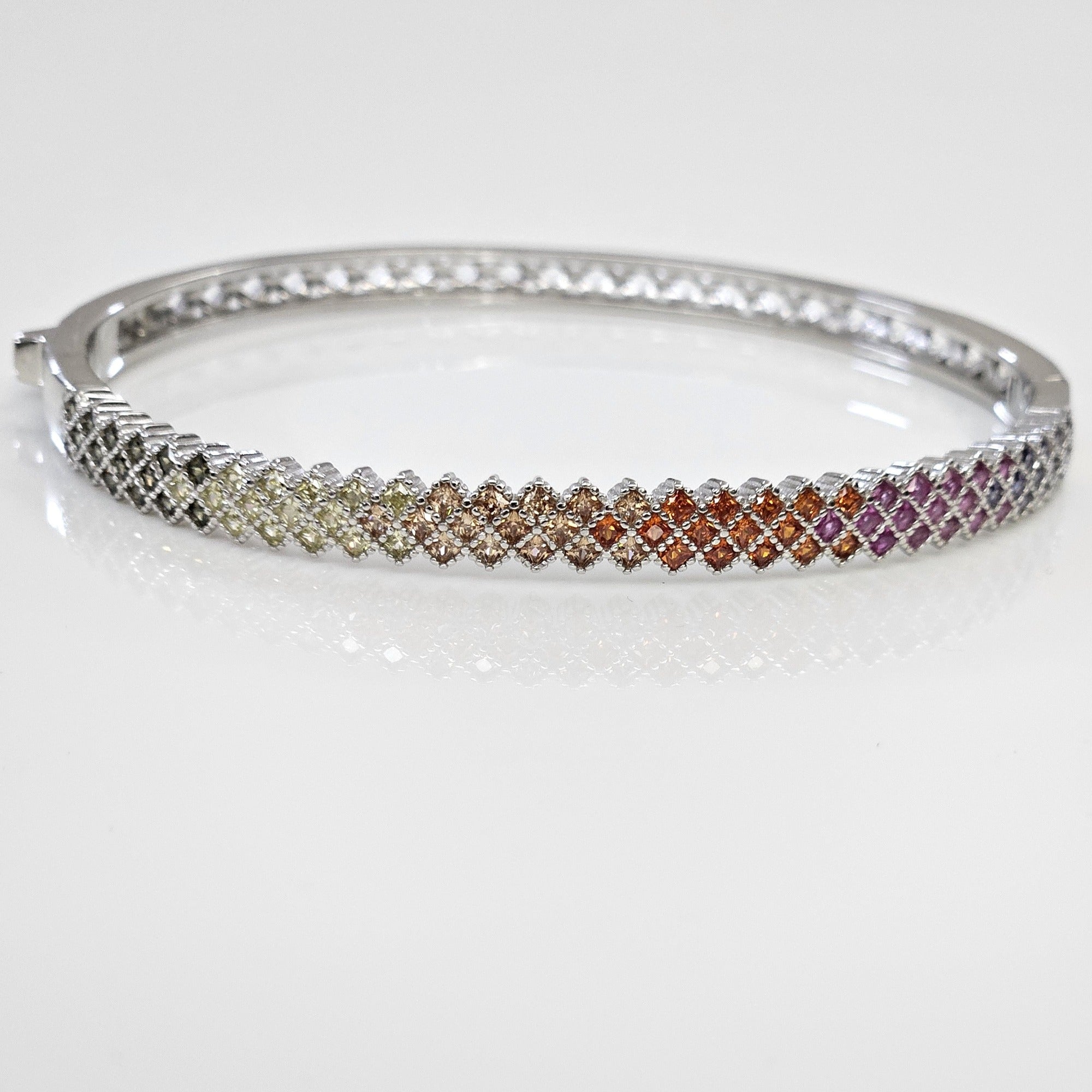 Blisse Allure Sterling Waffle Designed Oval shaped Bangle
