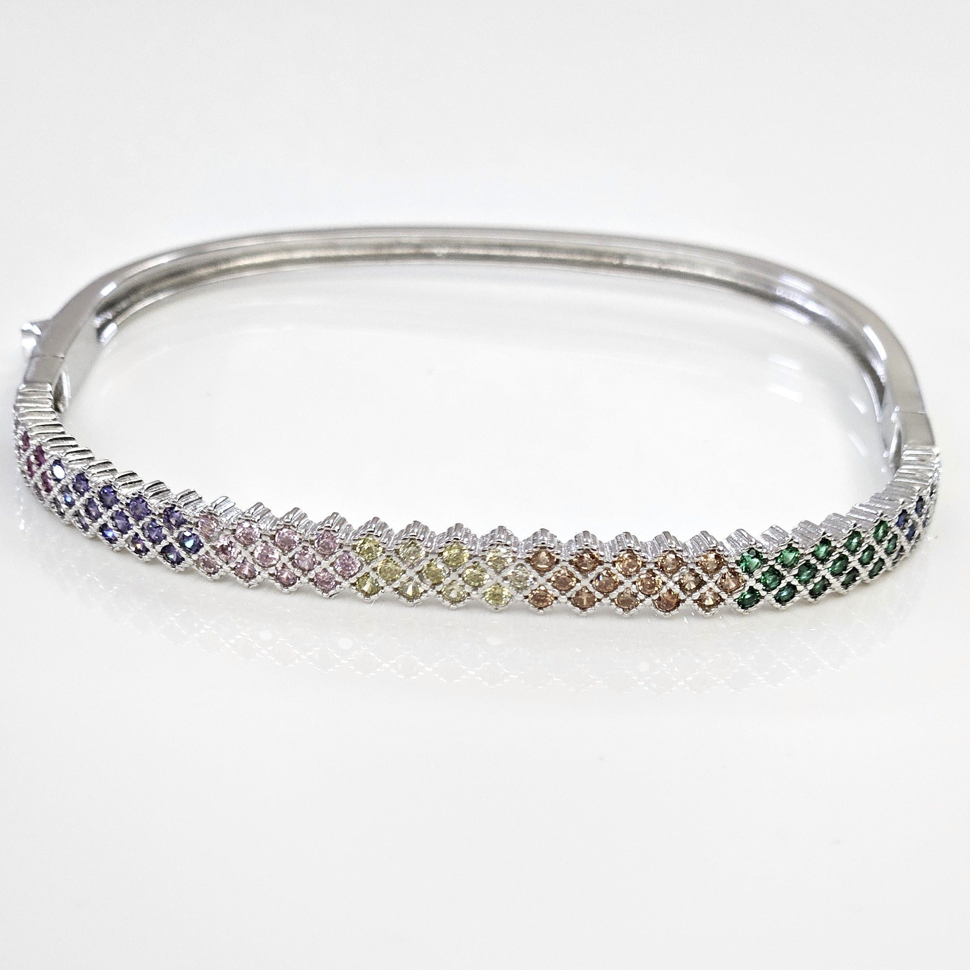 Blisse Allure Sterling Waffle Designed Rectangle shaped Bangle
