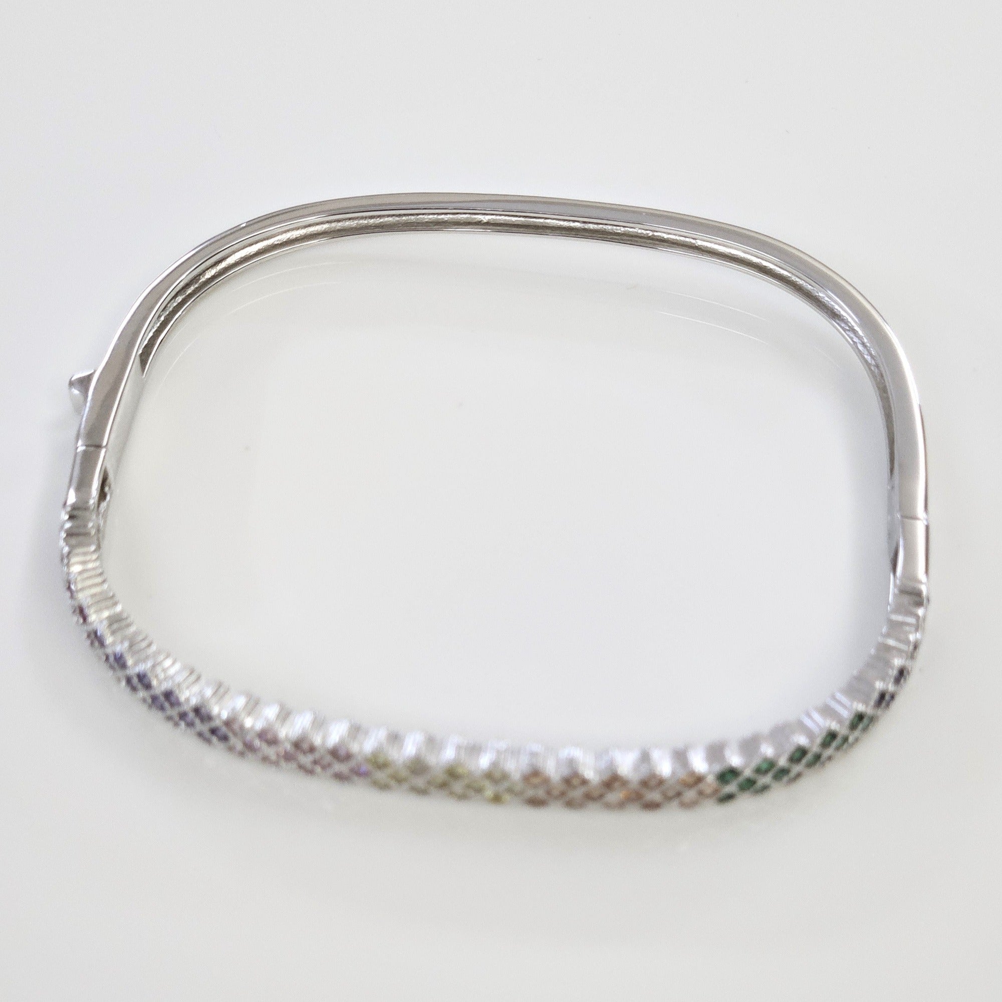 Blisse Allure Sterling Waffle Designed Rectangle shaped Bangle