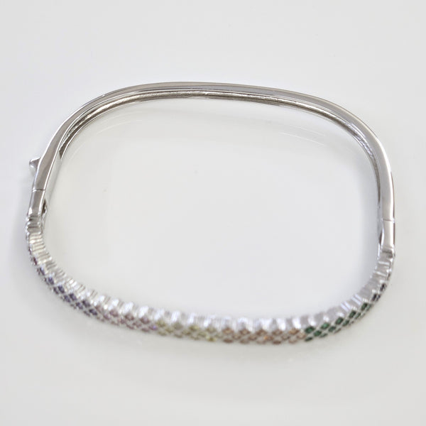 Blisse Allure Sterling Waffle Designed Rectangle shaped Bangle