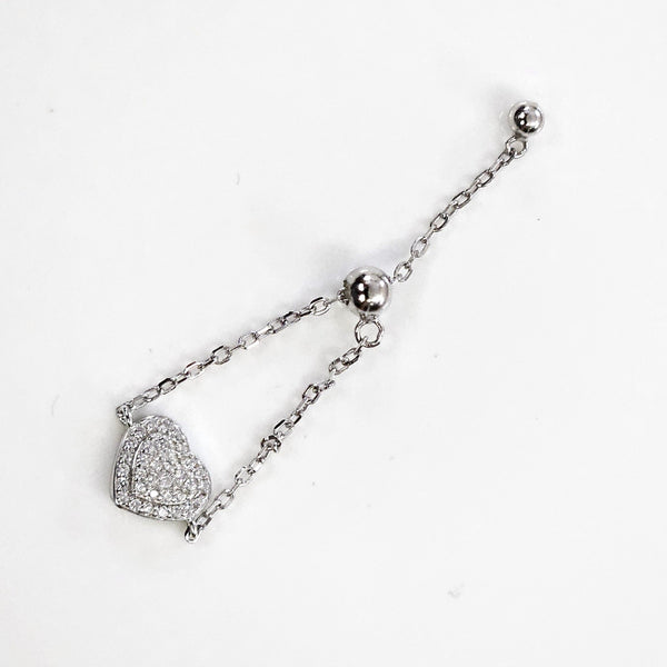Blisse Allure Sterling Silver Heart Motif Chain Ring