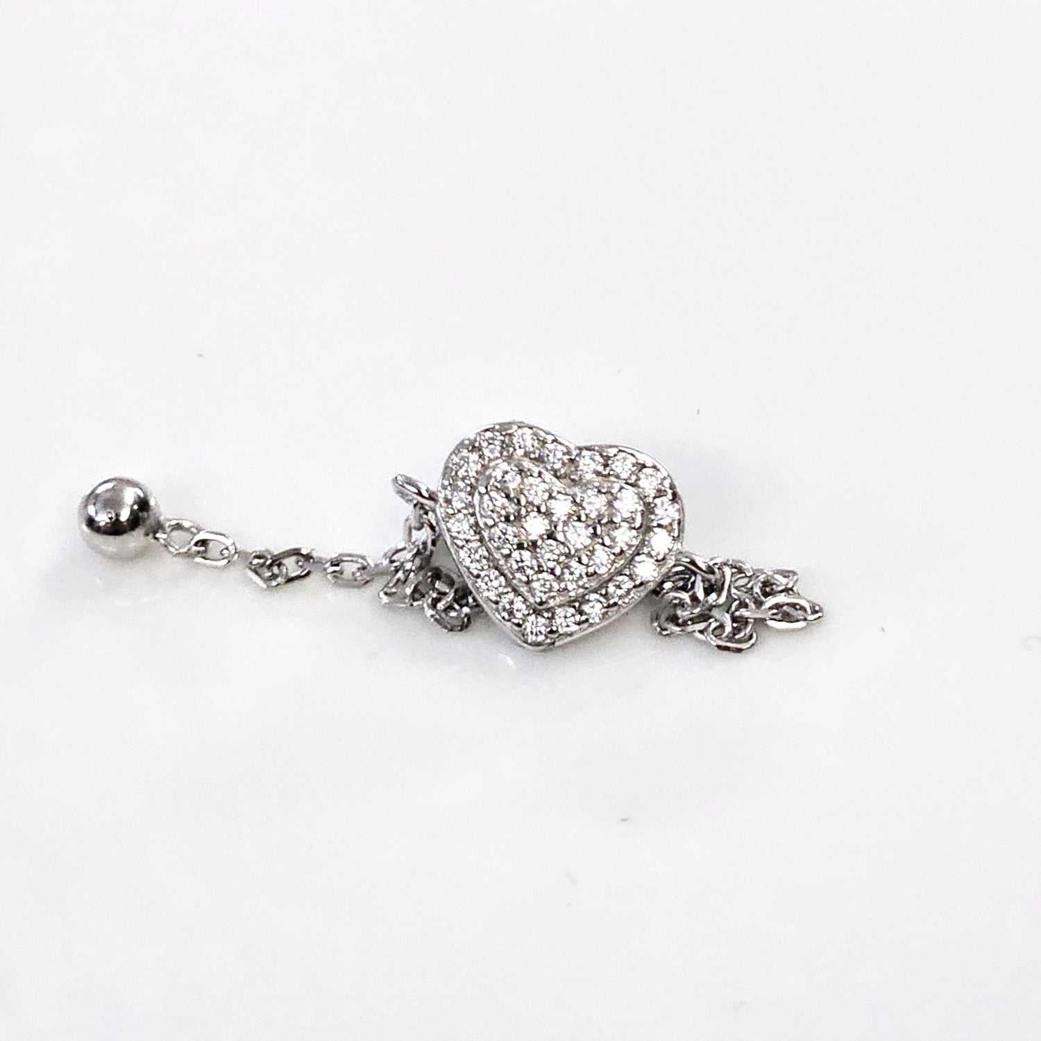 Blisse Allure Sterling Silver Heart Motif Chain Ring