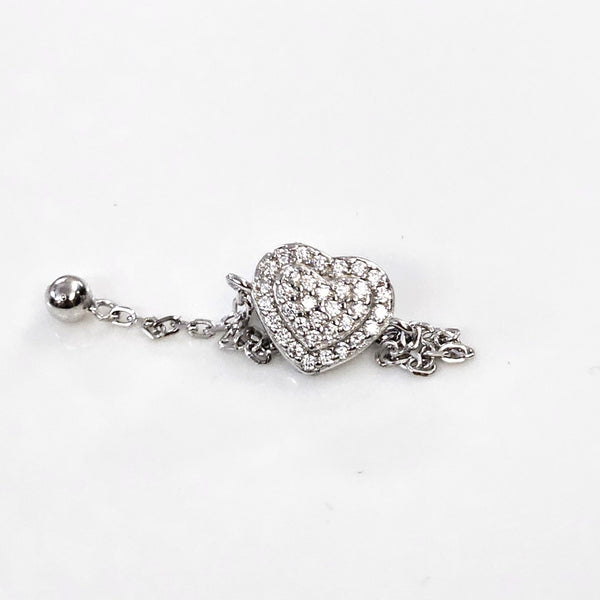 Blisse Allure Sterling Silver Heart Motif Chain Ring