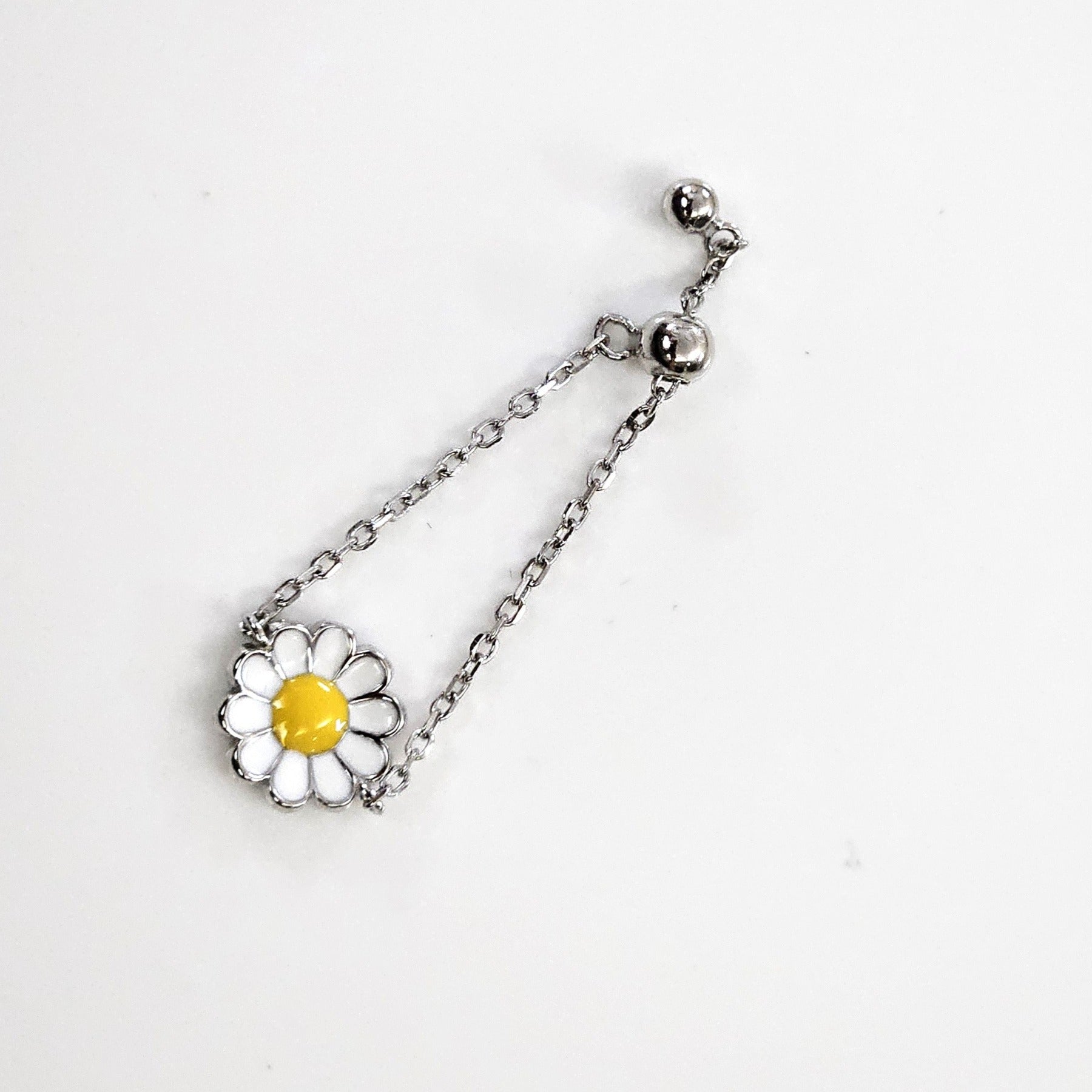 Blisse Allure Sterling Silver Dahlia Chain Ring