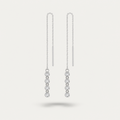 Blisseallure 925 Sterling Silver 4-Stone CZ Threader Drop Earrings for Women