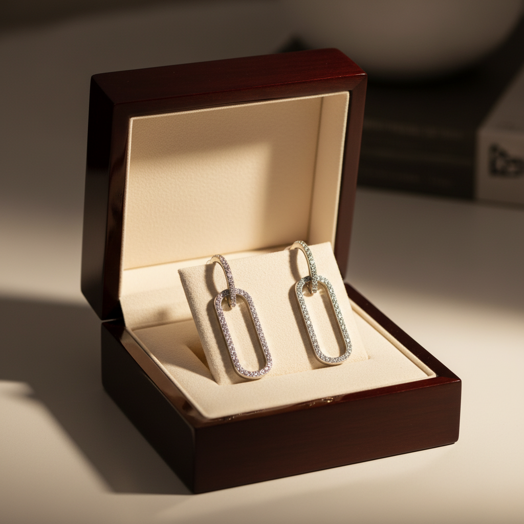 Blisse Allure Sterling Silver Huggie Drop Earrings