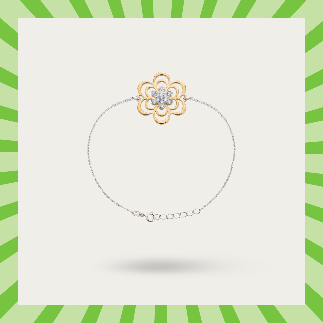 Blisse Allure 925 Sterling Silver Floral Filigree Rakhi