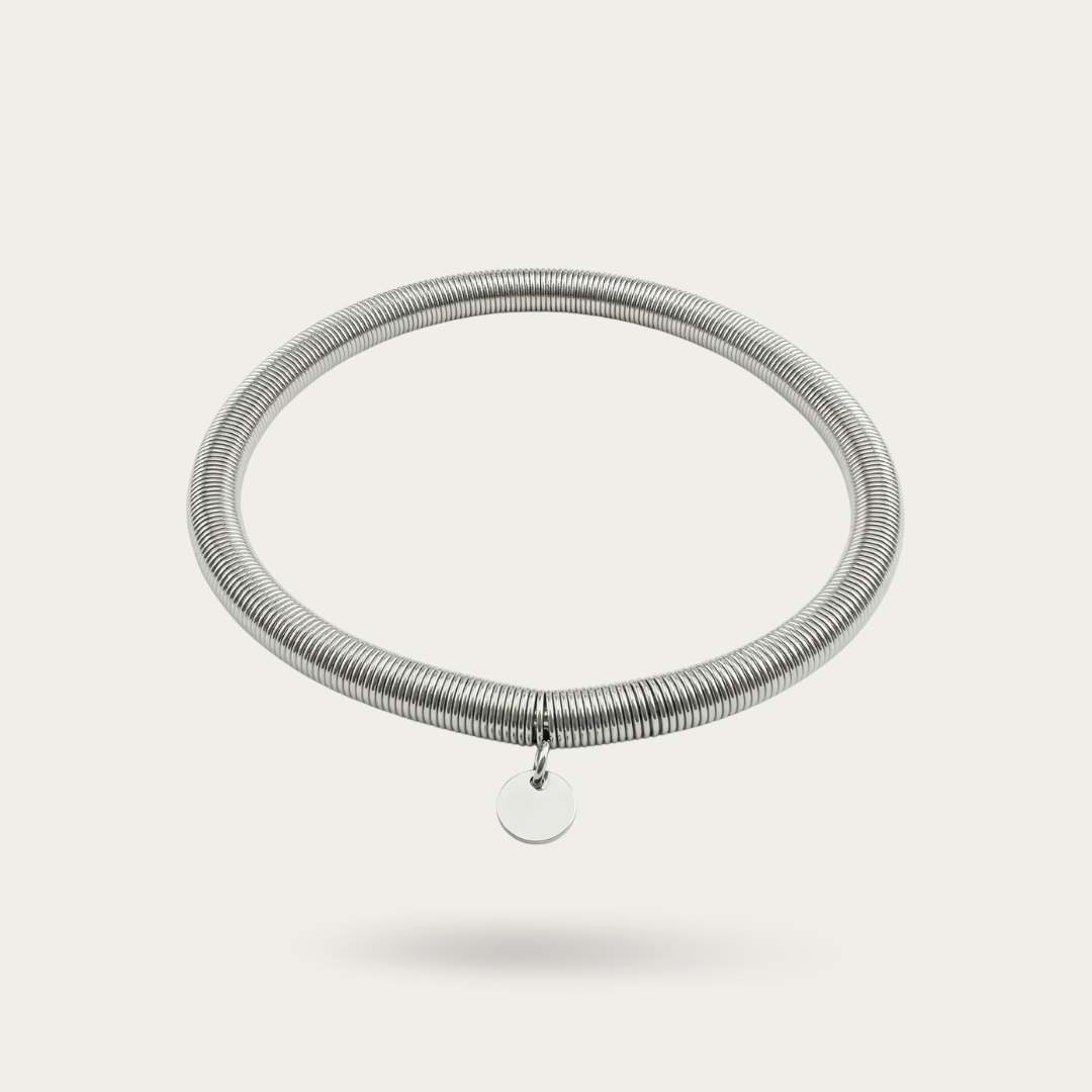 Italian Sterling Flexible Wire Wrapped Mesh Bracelet.