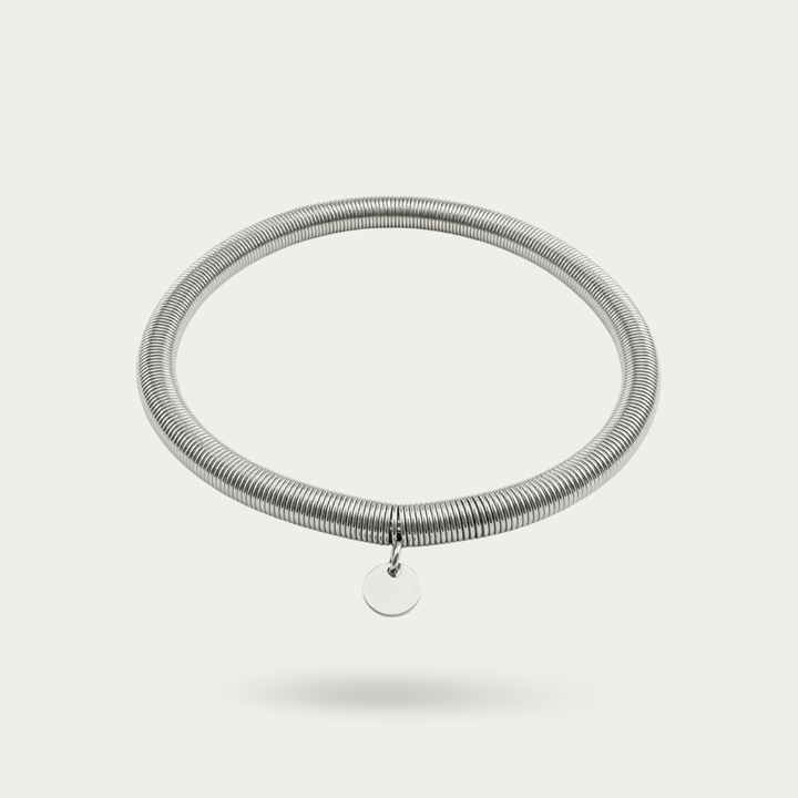 Italian Sterling Flexible Wire Wrapped Mesh Bracelet.