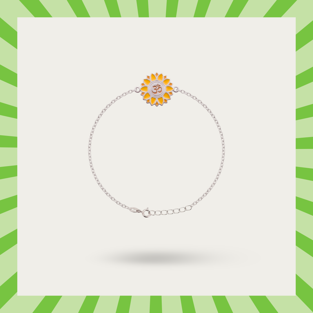 Blisse Allure Sterling Silver Sunflower Om Rakhi