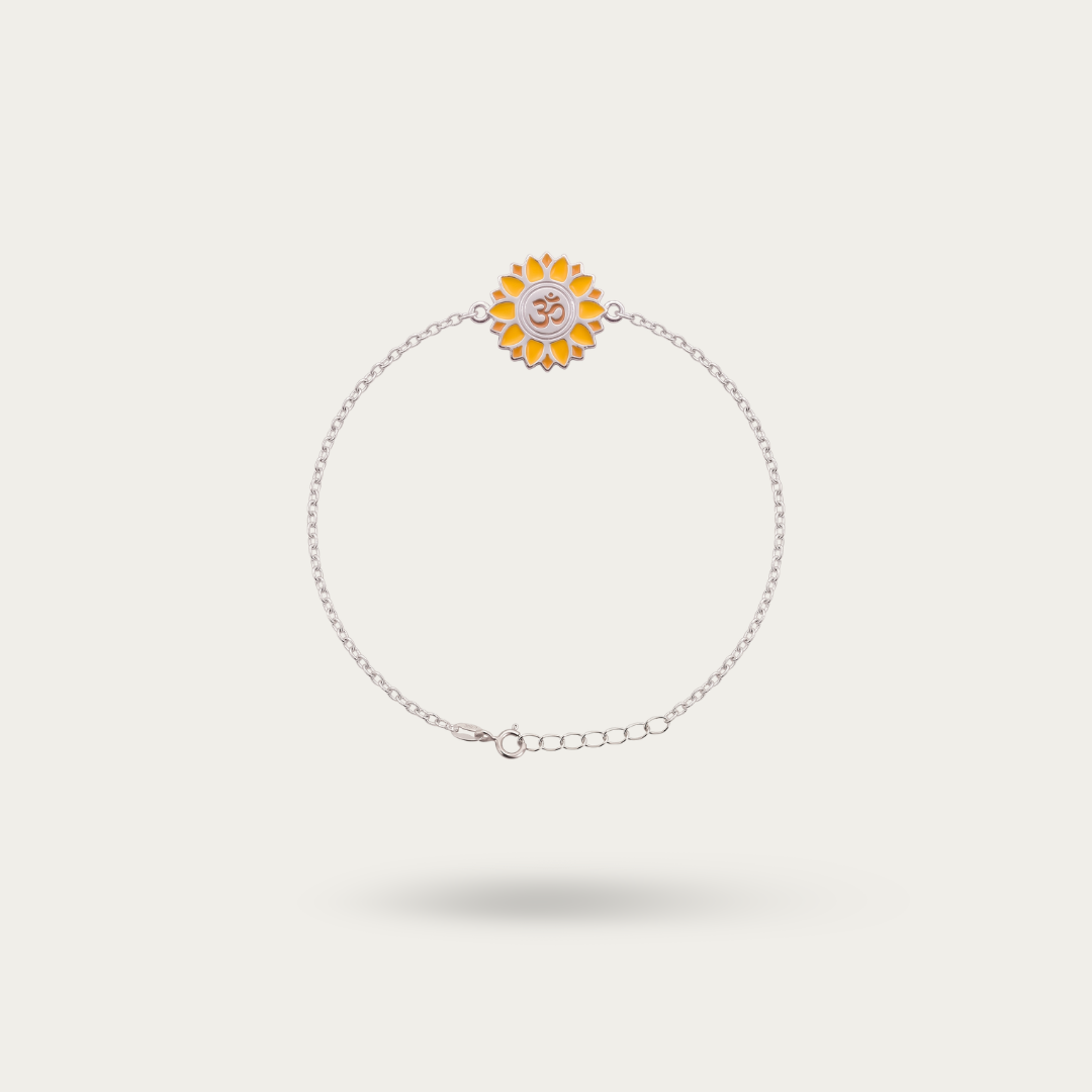 Blisse Allure Sterling Silver Sunflower Om Rakhi