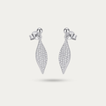Blisseallure 925 Sterling Silver CZ Leaf Dangle Earrings