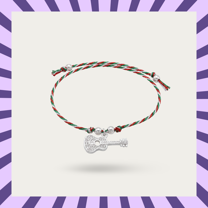 Blisse Allure 925 Sterling Silver cz Guitar Rakhi